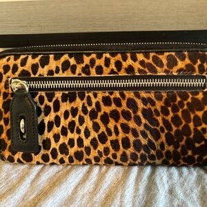 Dolce & Gabbana leopard-print calf hair zip around wallet